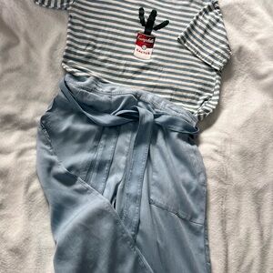 Dex Light Blue relaxed fit capris size L